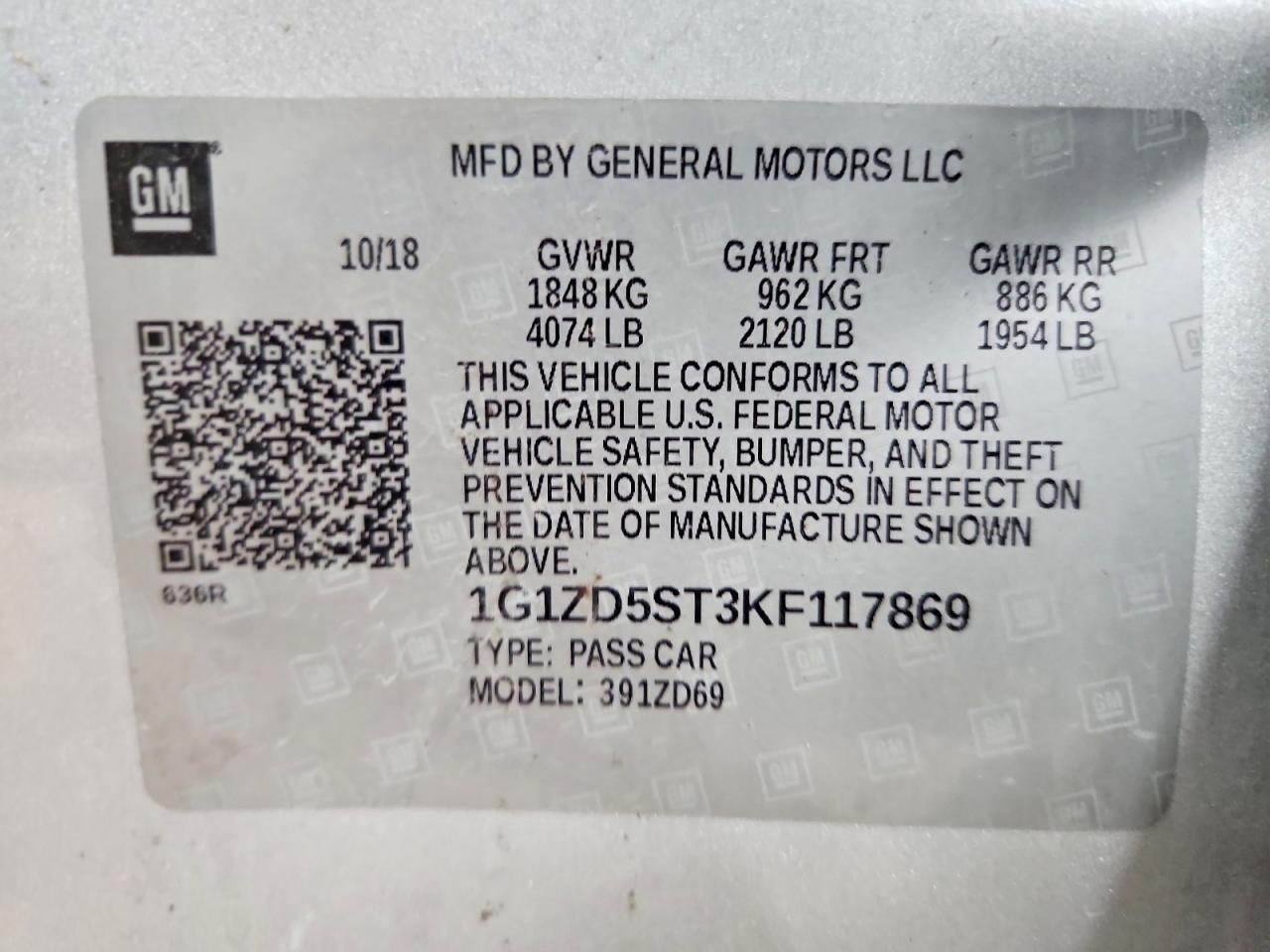 2019 CHEVROLET MALIBU