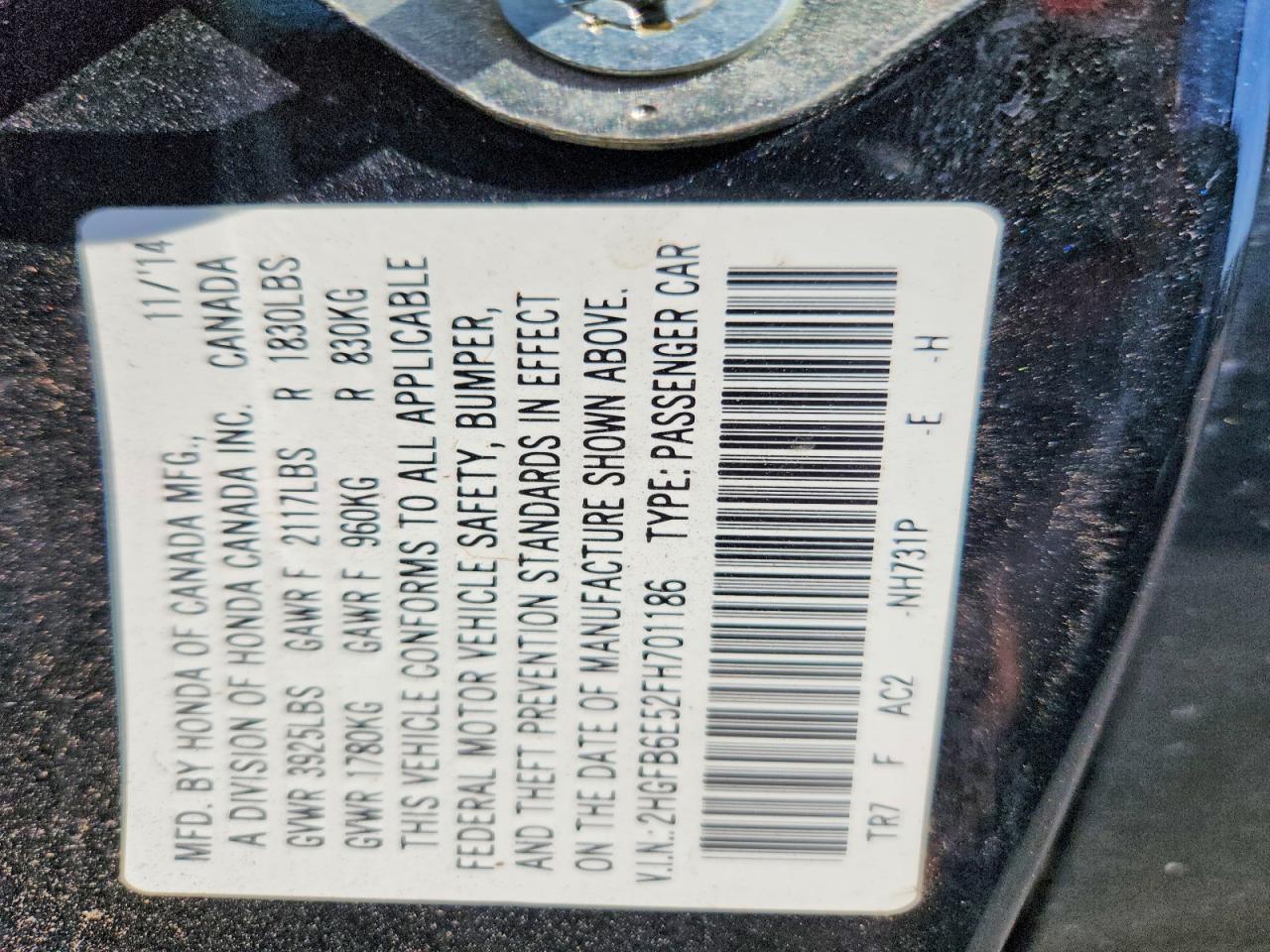 2015 HONDA CIVIC