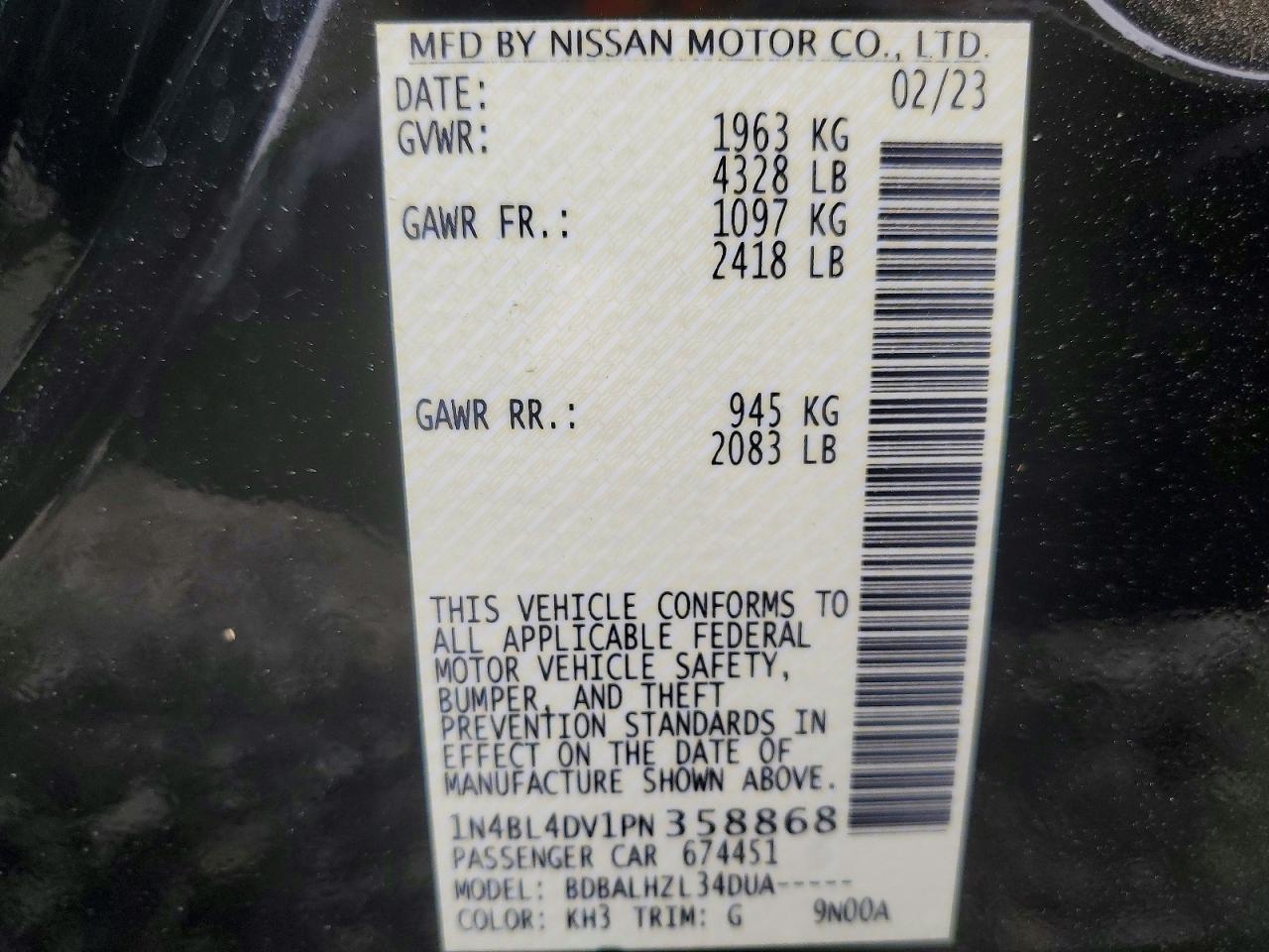 2023 NISSAN ALTIMA
