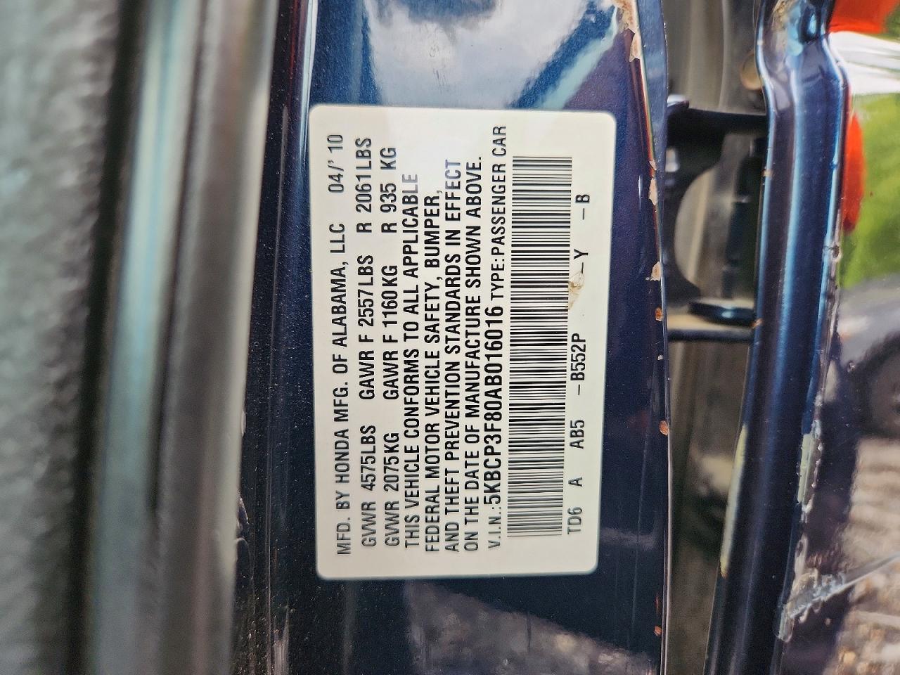 2010 HONDA ACCORD