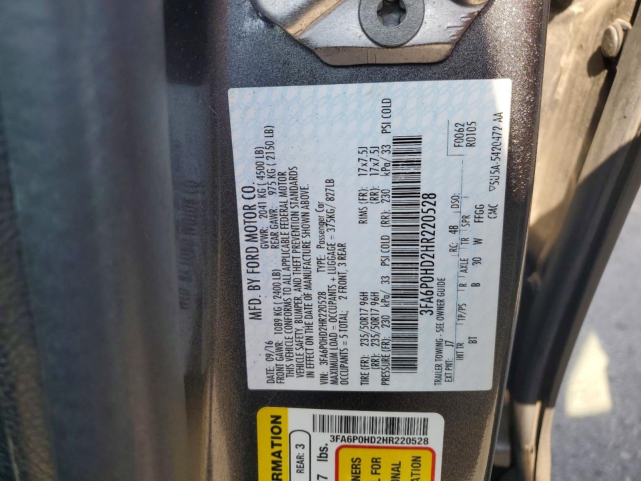 2017 FORD FUSION
