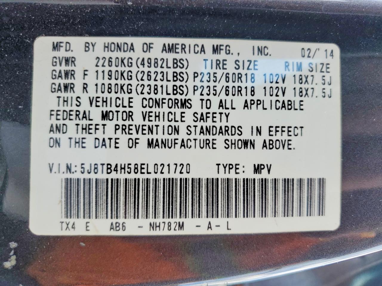 2014 ACURA RDX