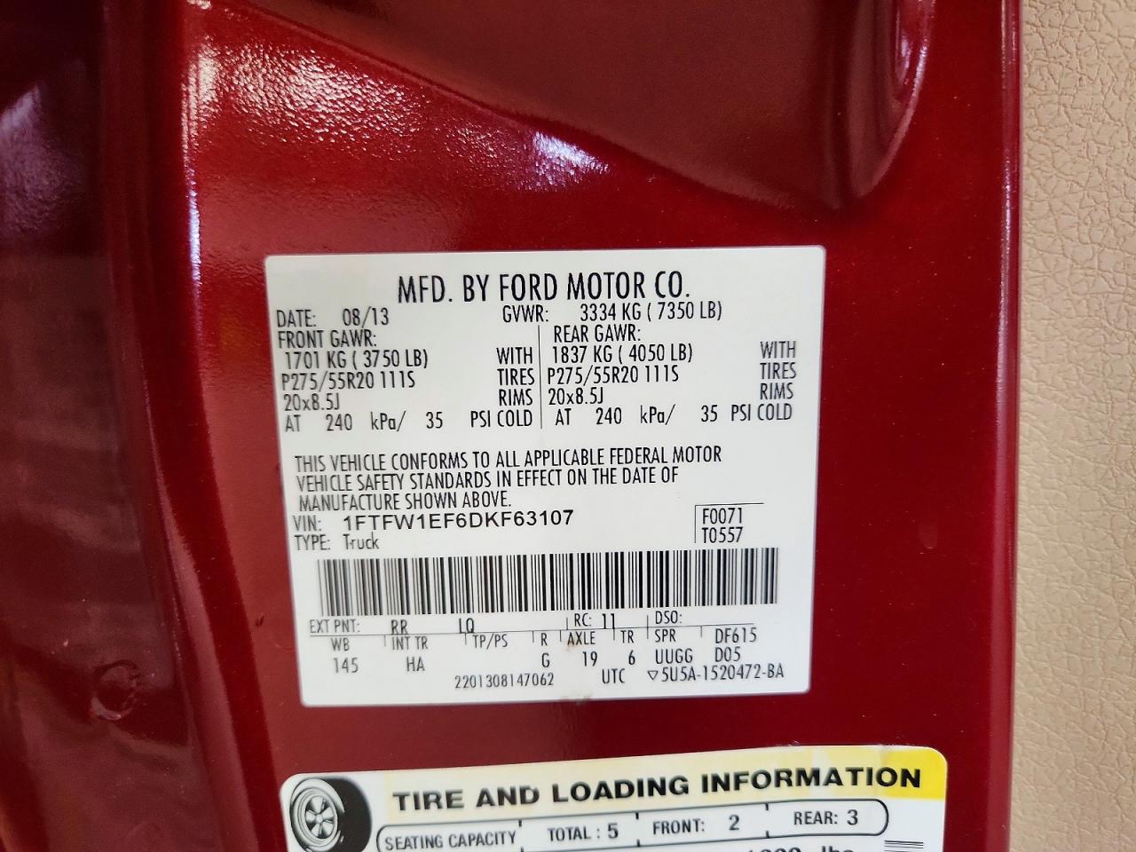 2013 FORD F150