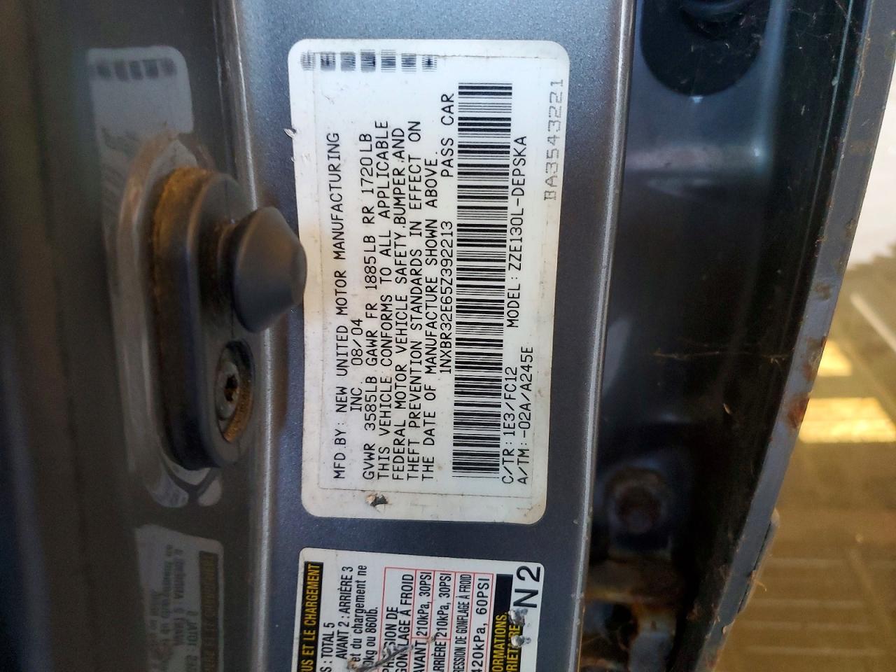 2005 TOYOTA COROLLA