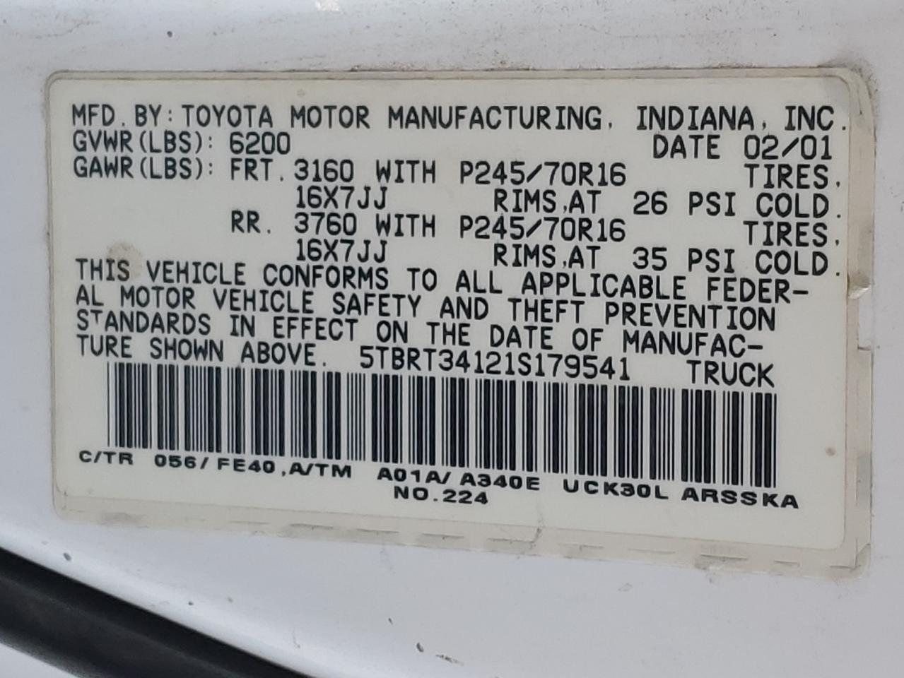 2001 TOYOTA All Models