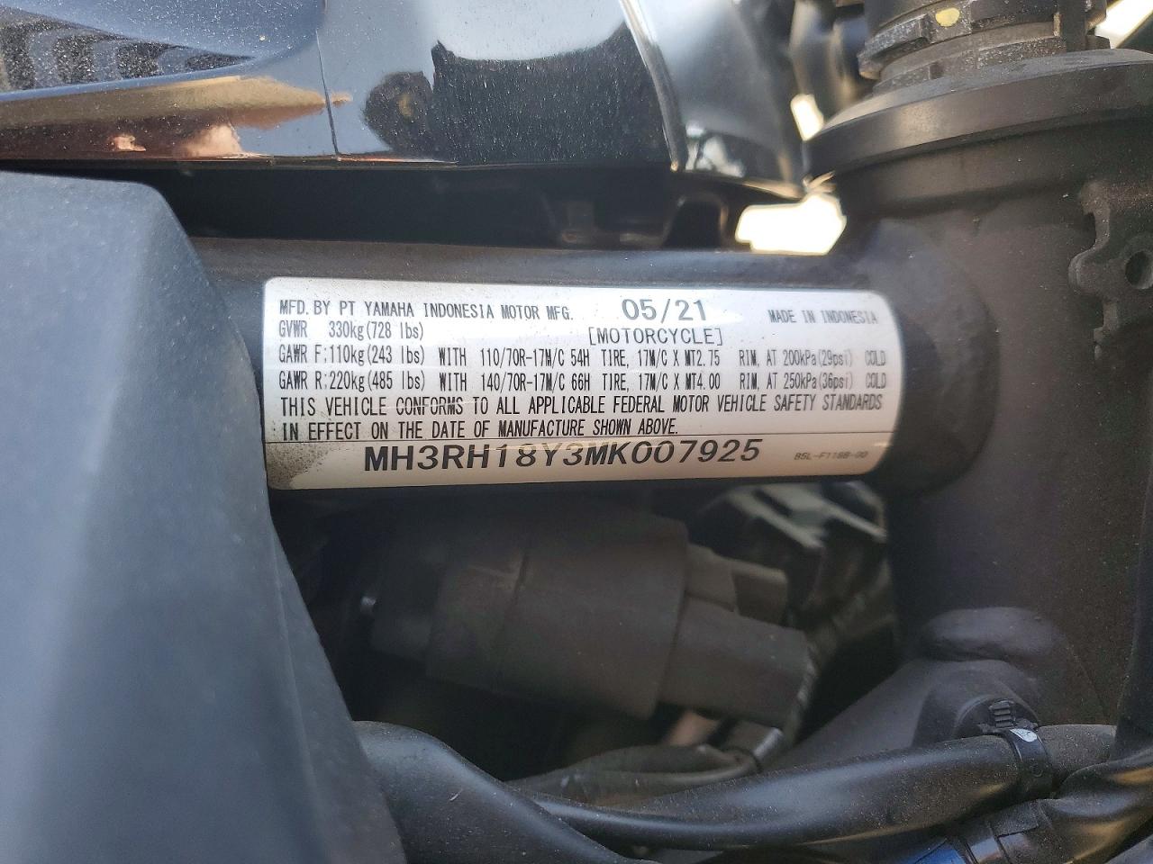 2021 YAMAHA YZF600