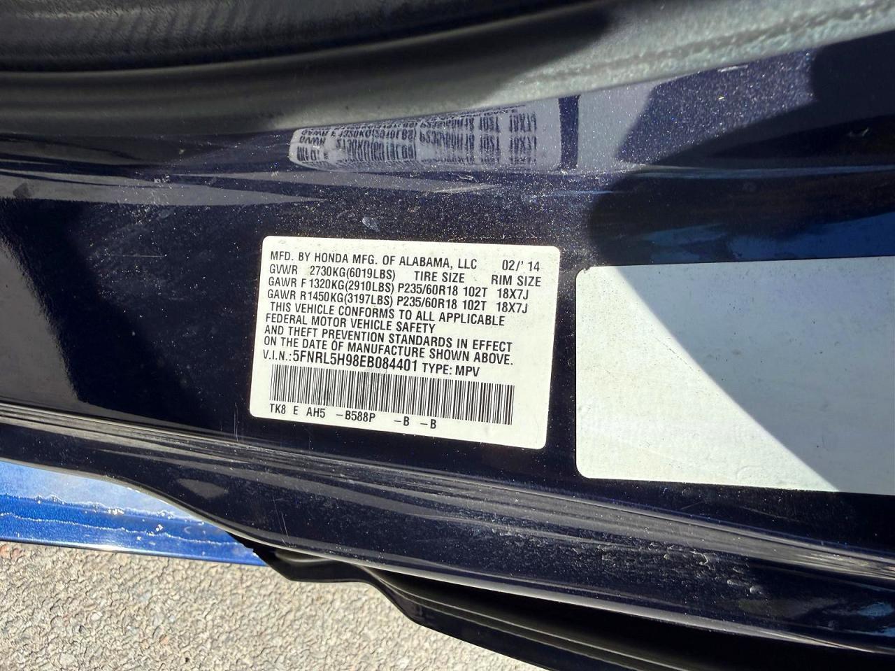 2014 HONDA ODYSSEY
