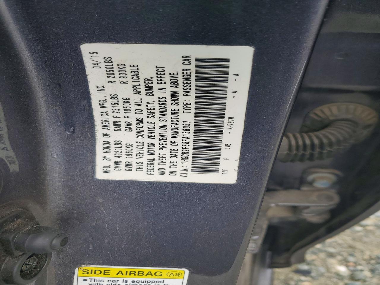 2015 HONDA ACCORD