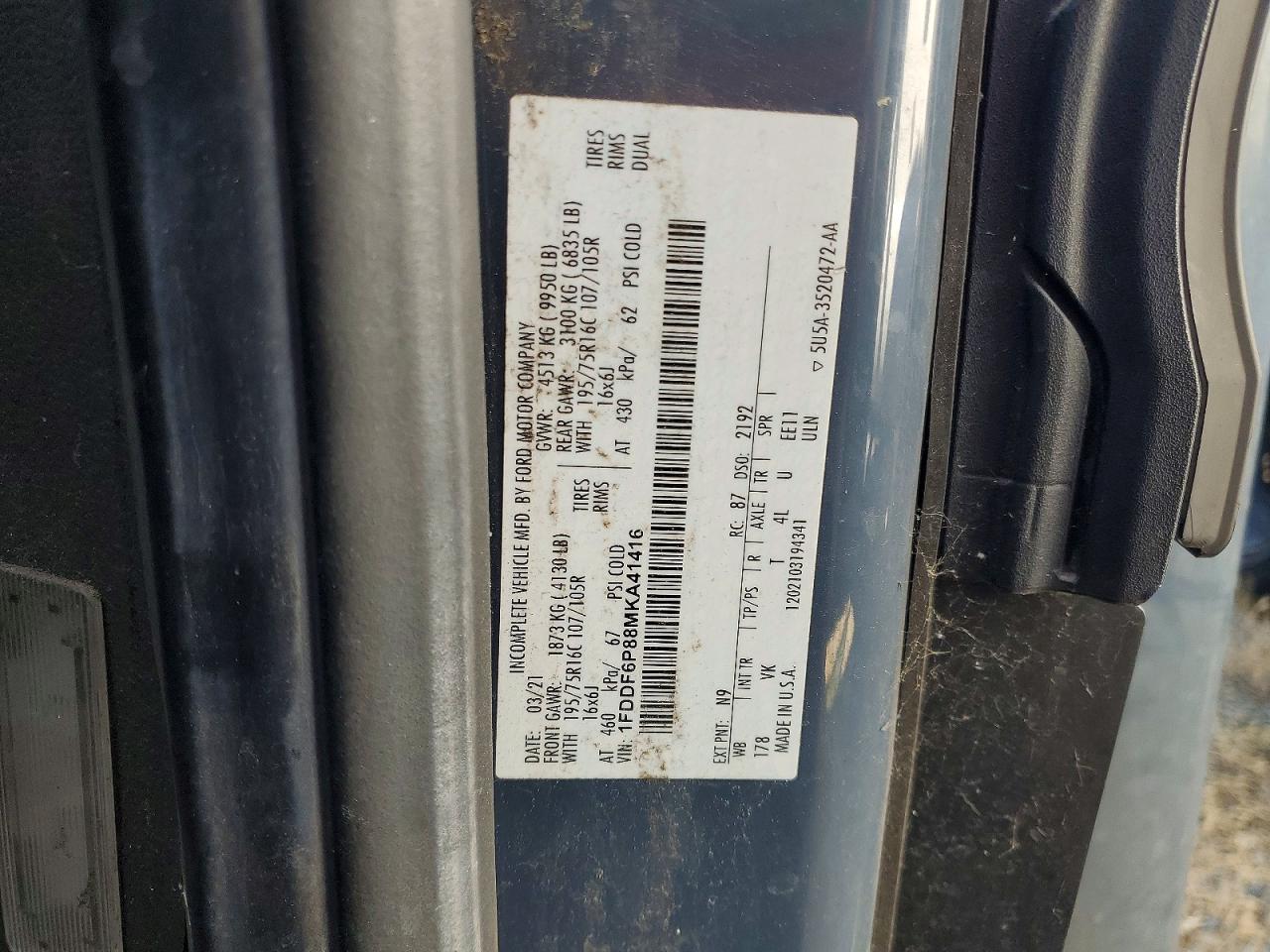 2021 FORD TRANSIT