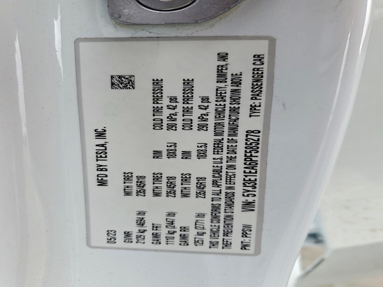 2023 TESLA MODEL 3