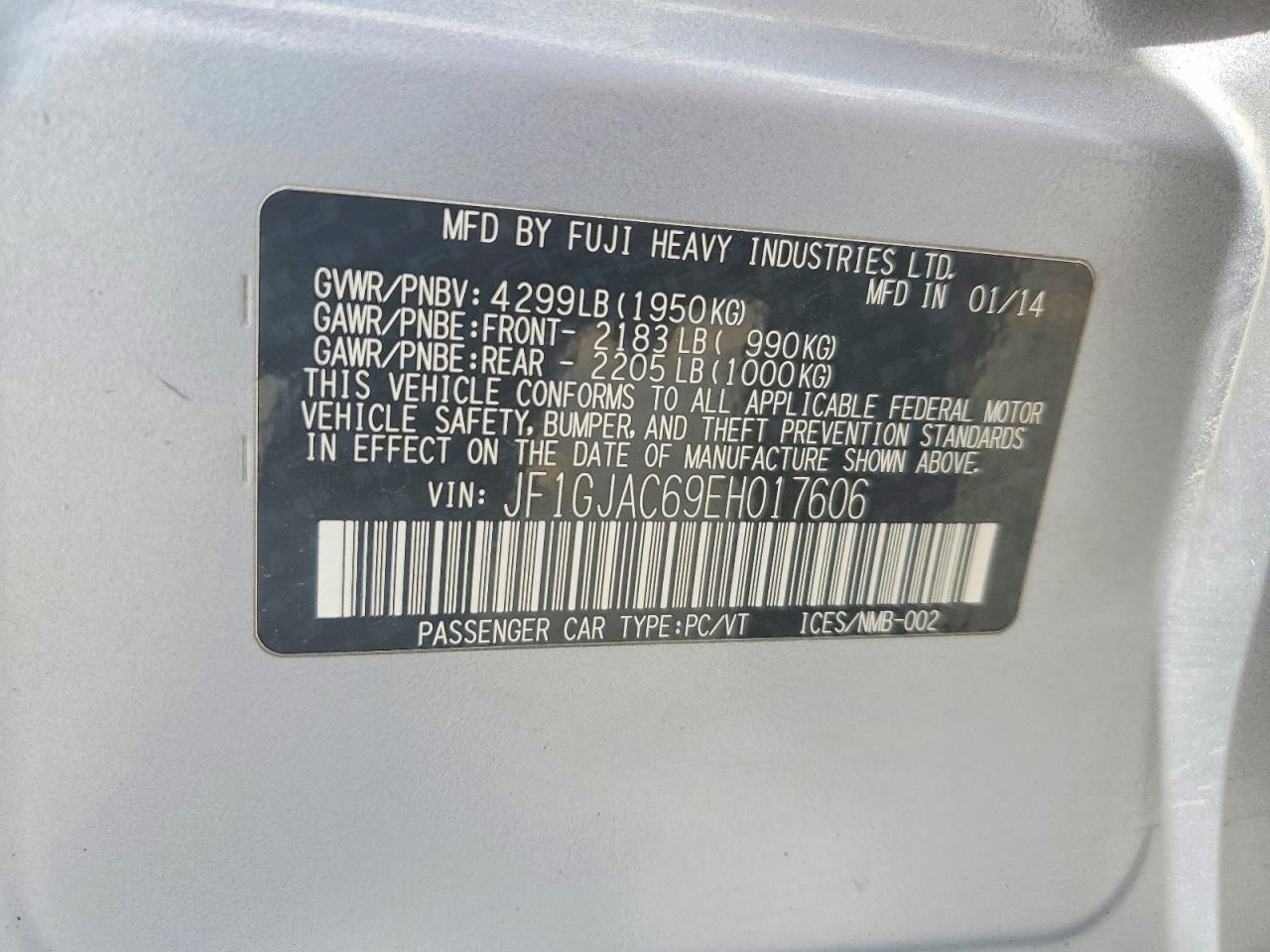 2014 SUBARU IMPREZA