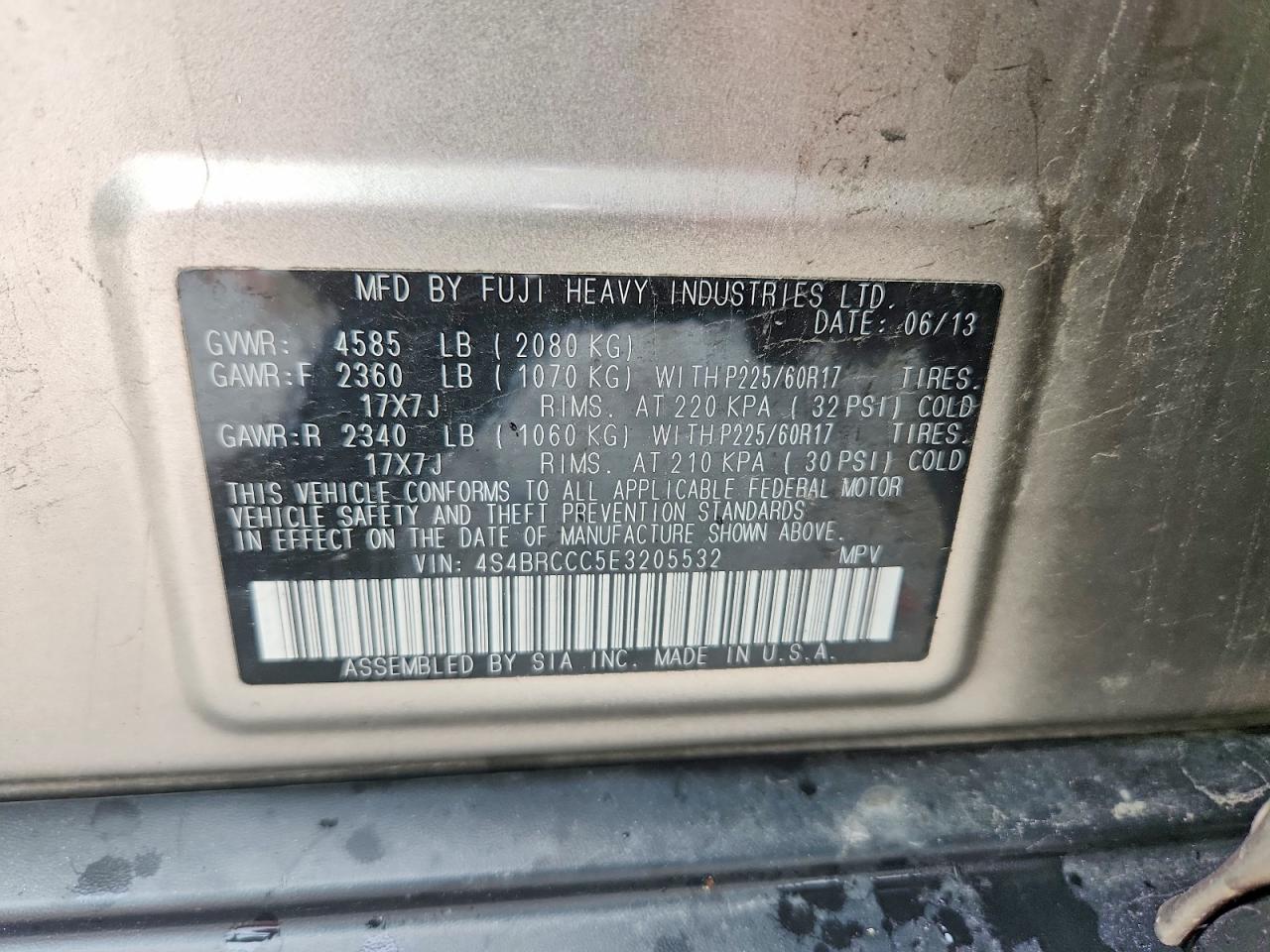 2014 SUBARU OUTBACK