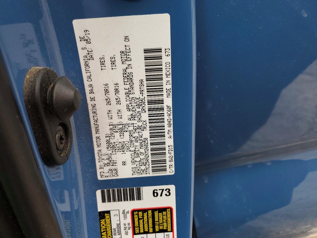 2019 TOYOTA TACOMA