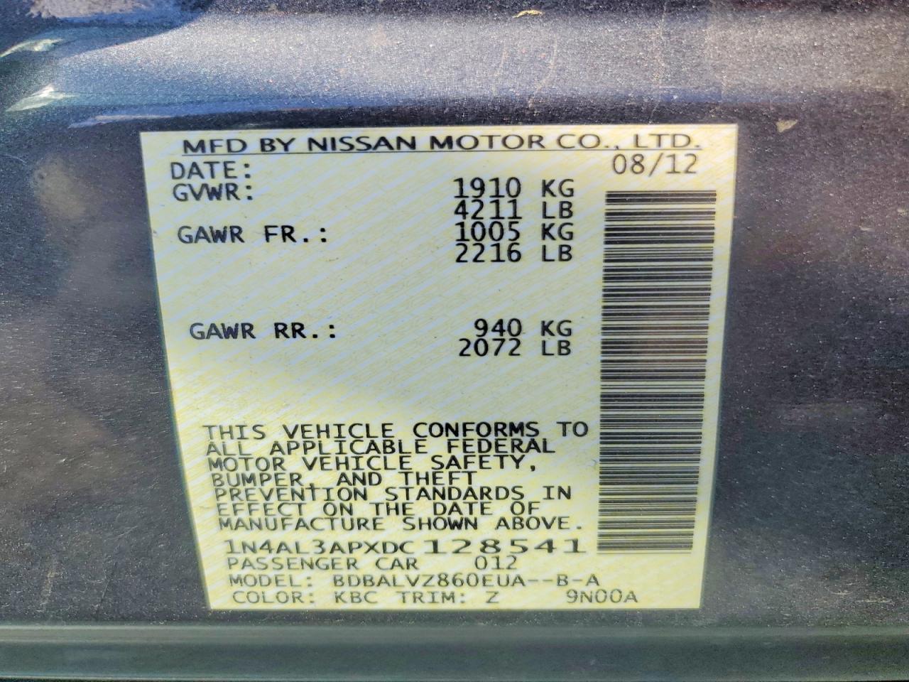 2013 NISSAN ALTIMA