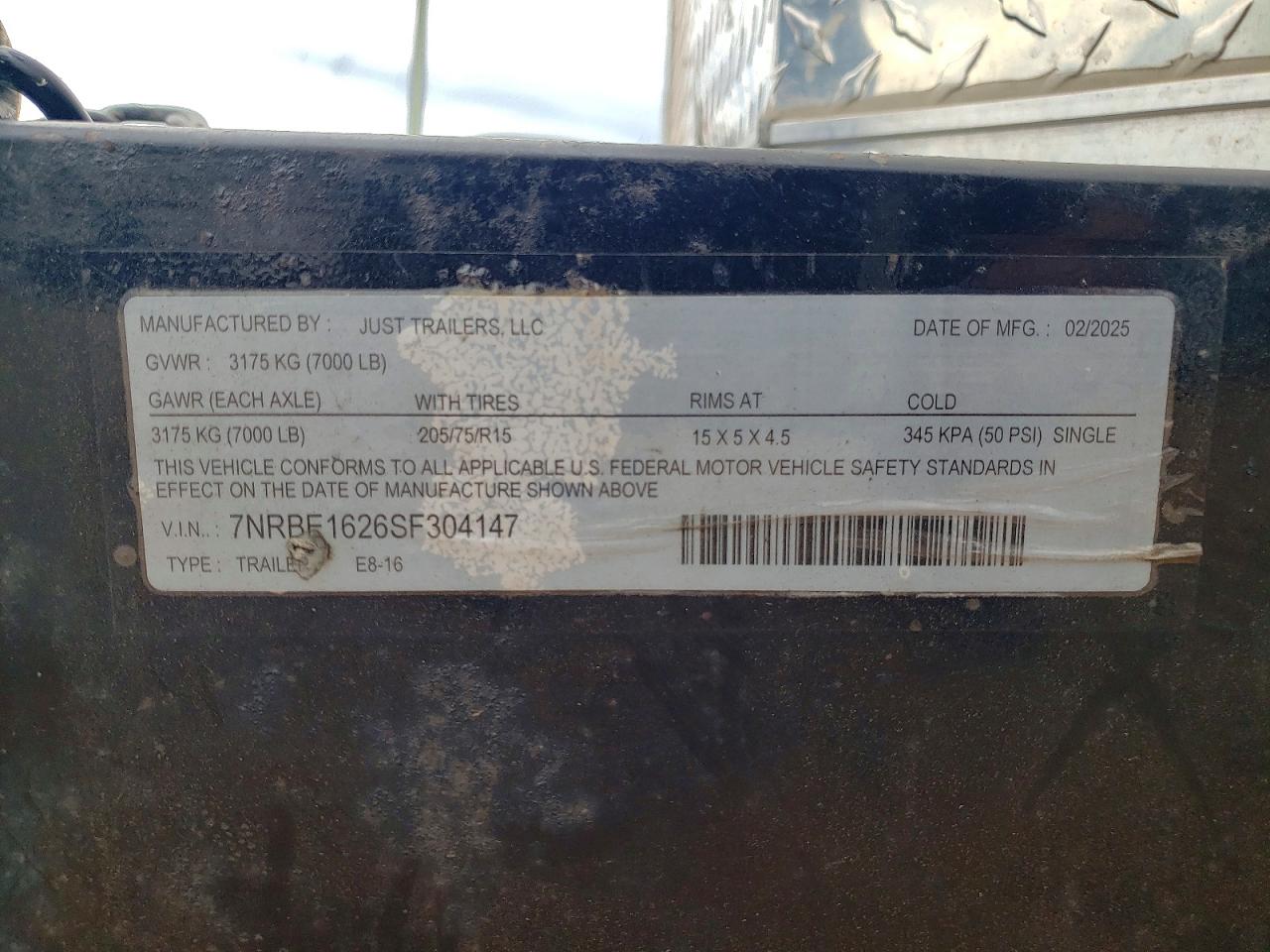 2025 JUST TRAILERS UNKNOWN