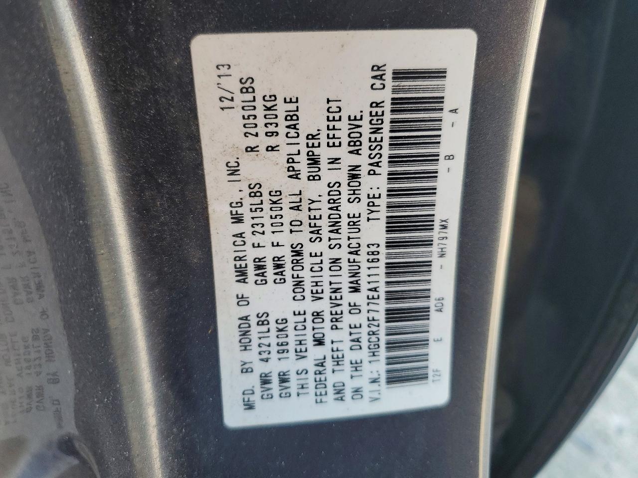 2014 HONDA ACCORD