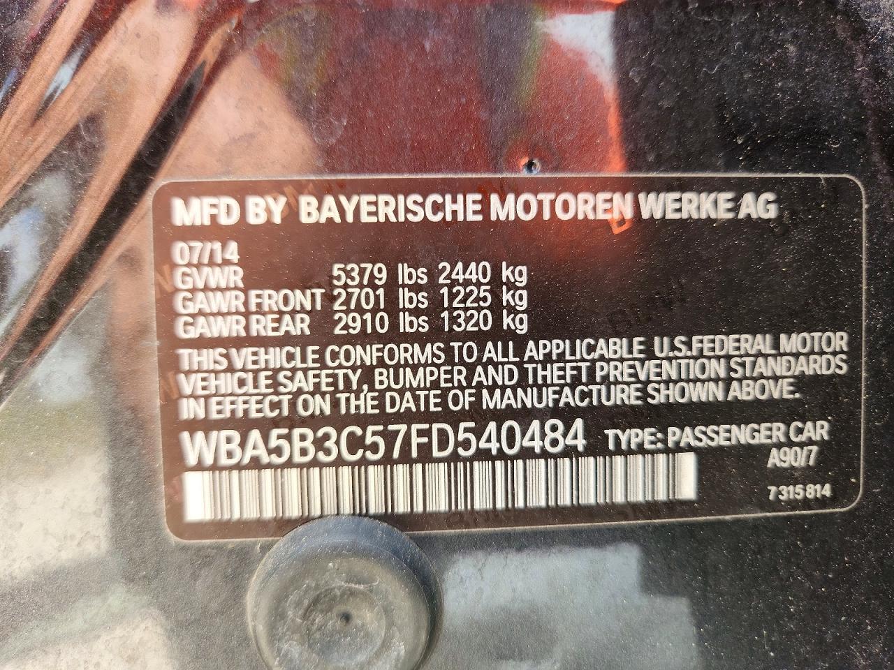 2015 BMW 5 SERIES