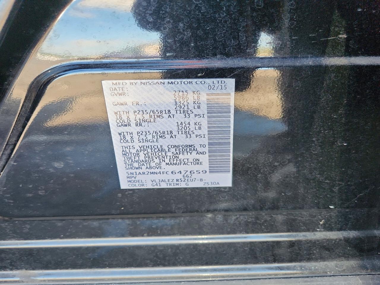 2015 NISSAN PATHFINDER