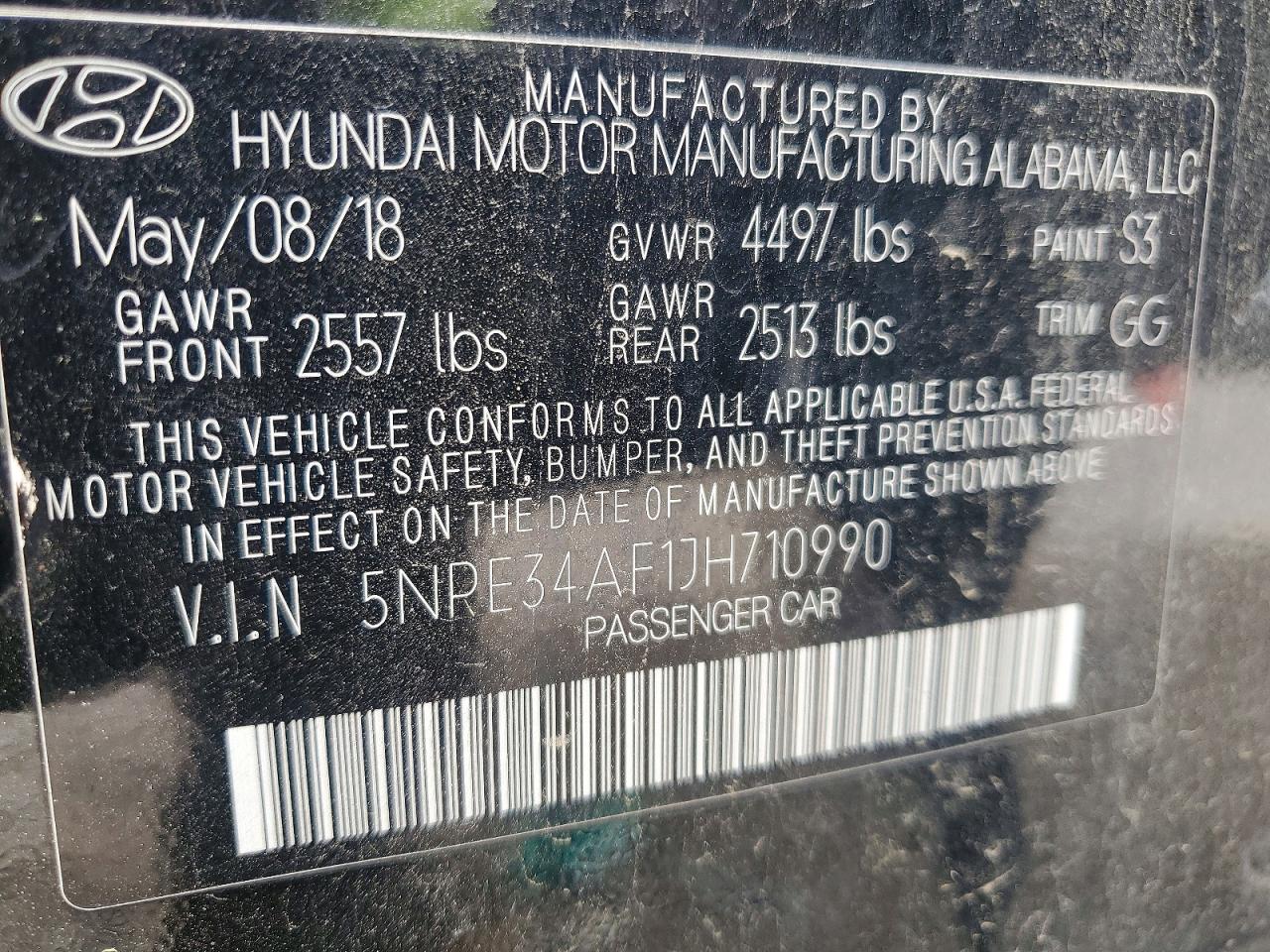 2018 HYUNDAI SONATA