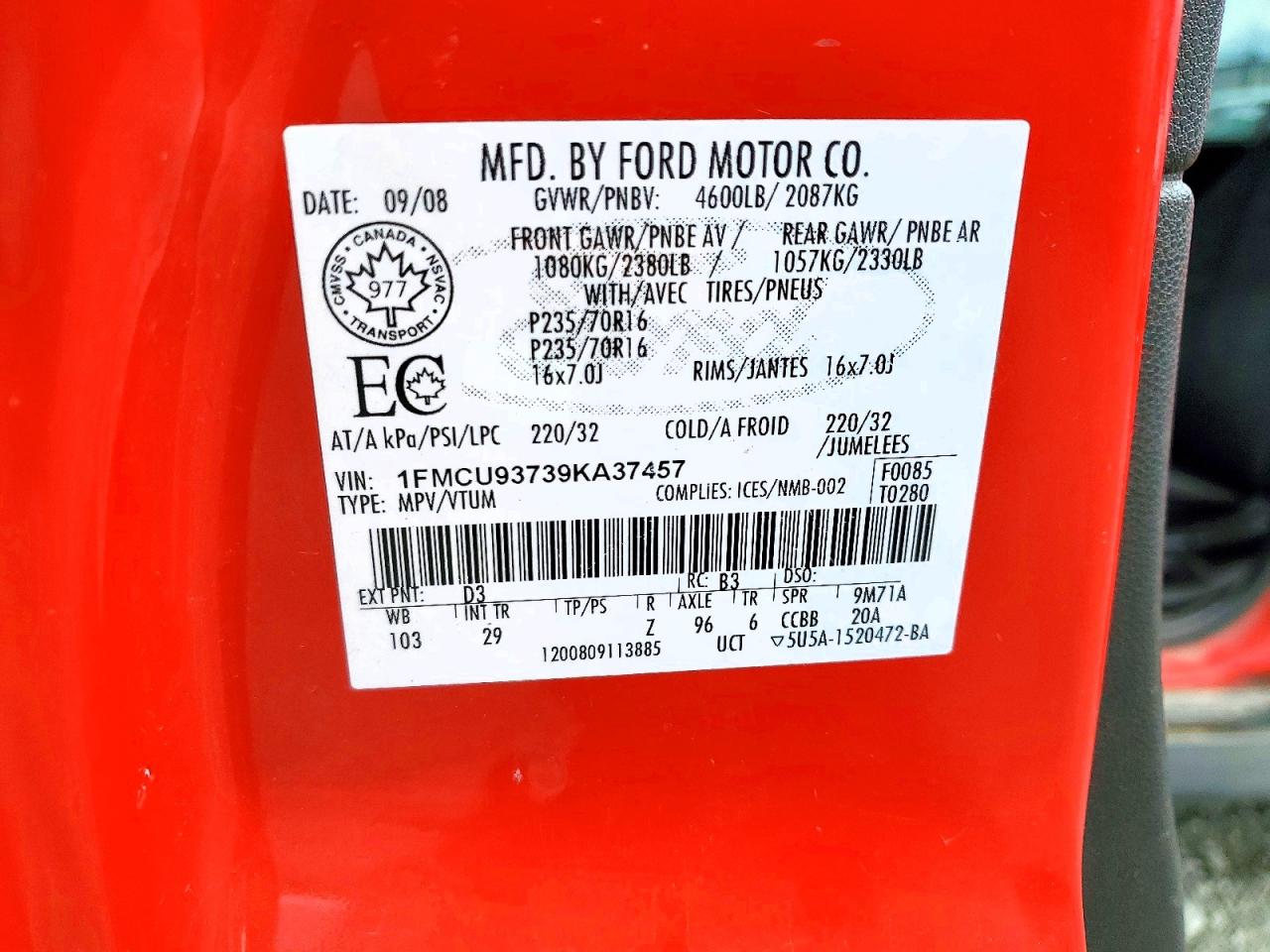 2009 FORD ESCAPE