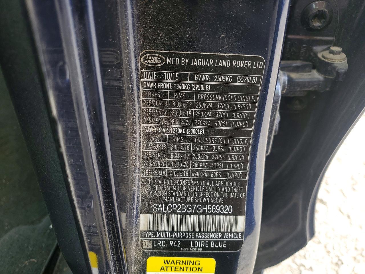 2016 LAND ROVER DISCOVERY