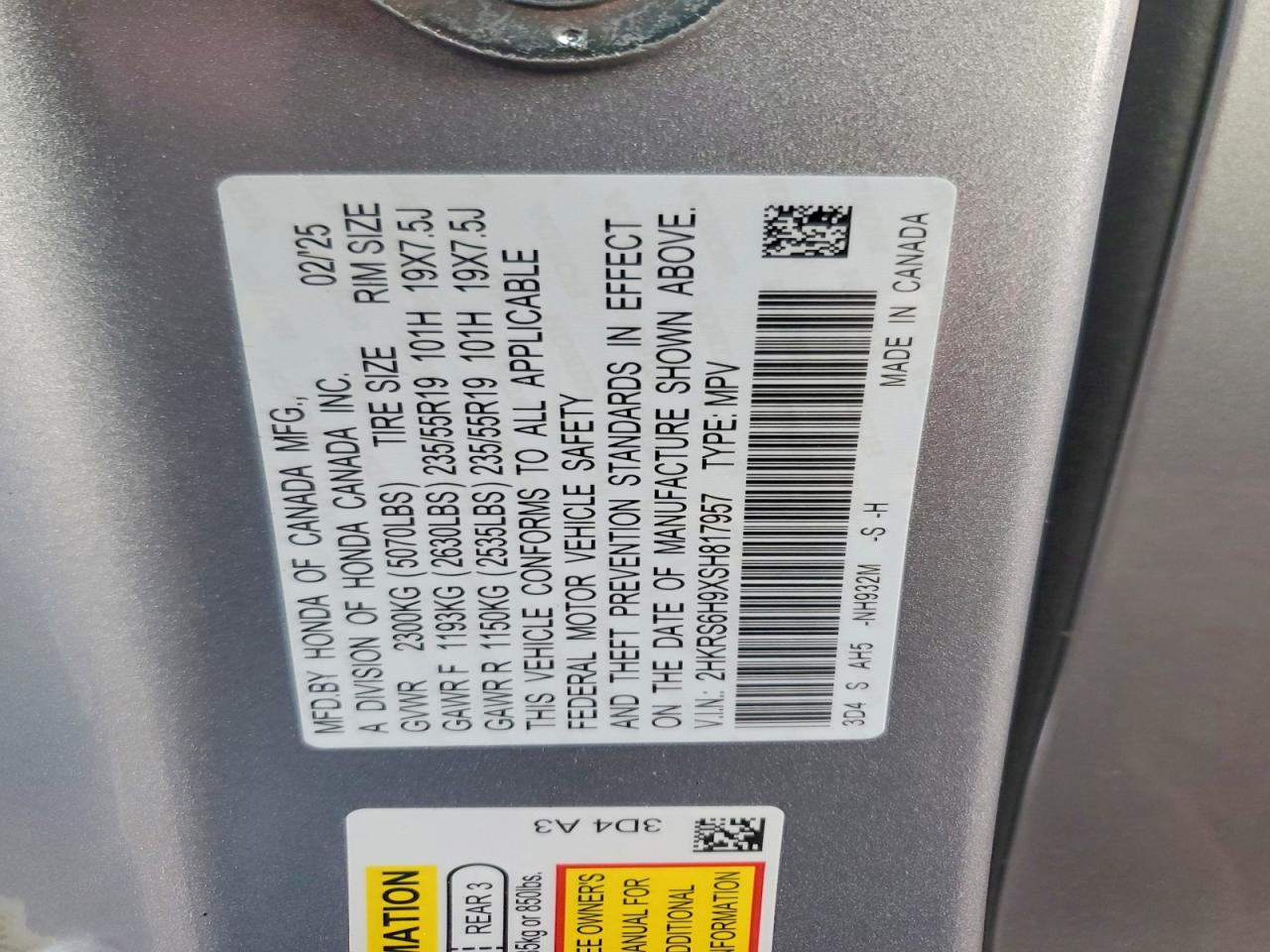 2025 HONDA CRV