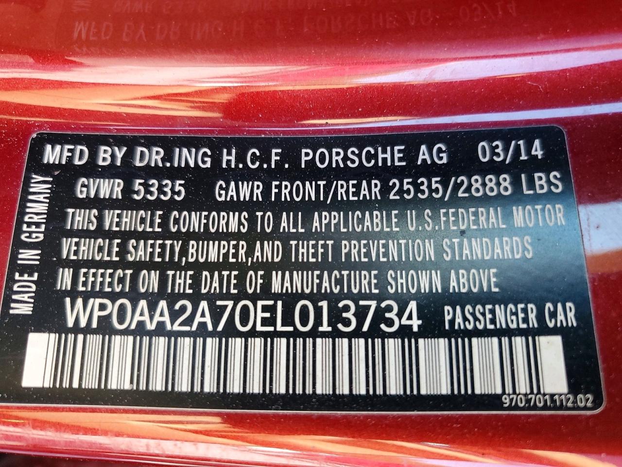 2014 PORSCHE PANAMERA