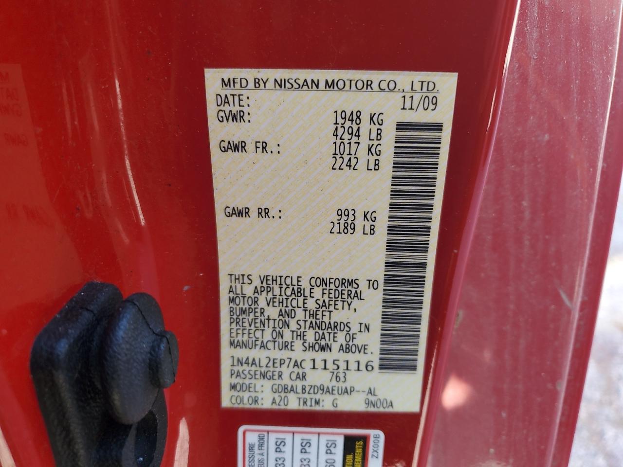 2010 NISSAN ALTIMA