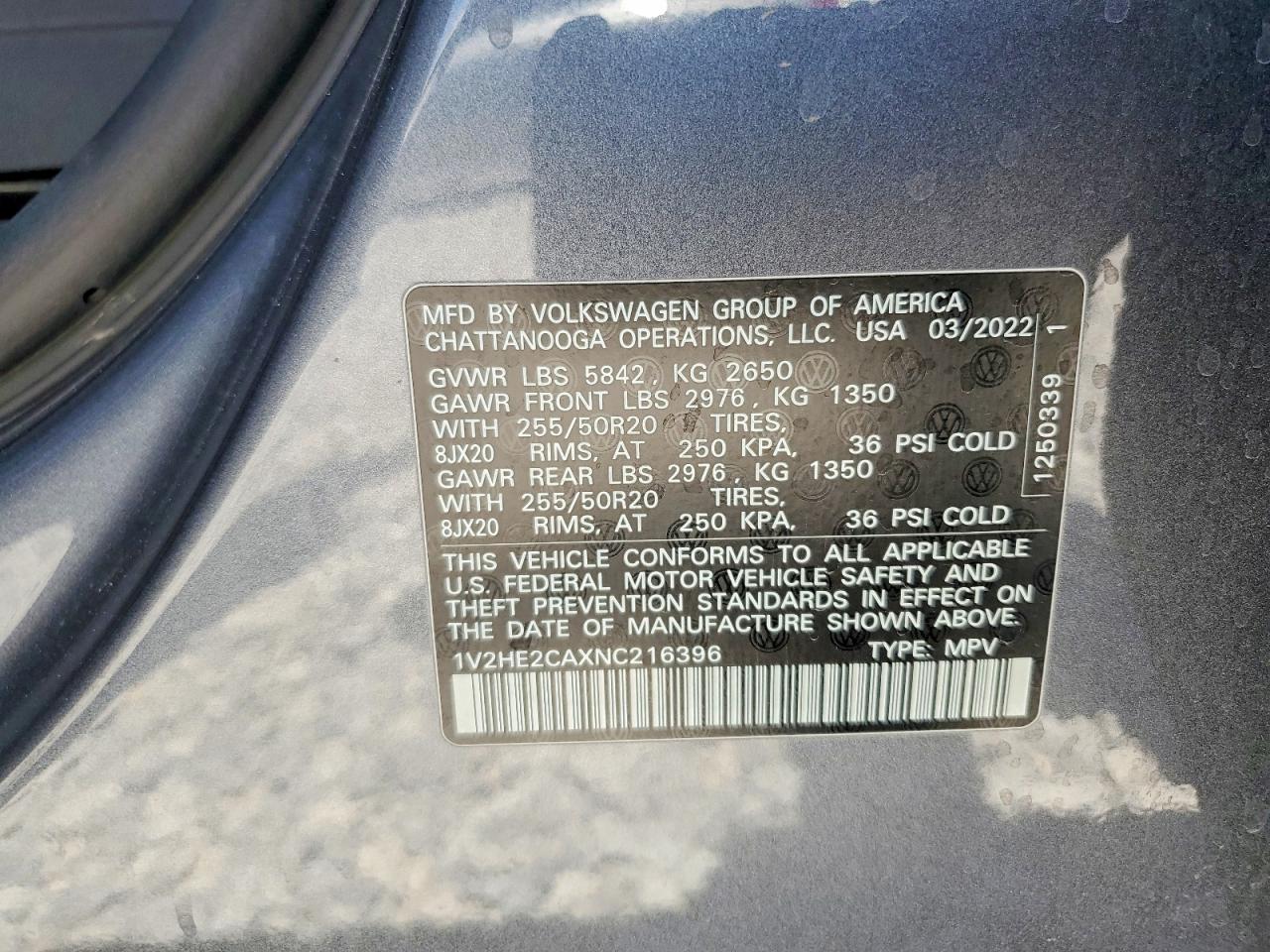 2022 VOLKSWAGEN ATLAS