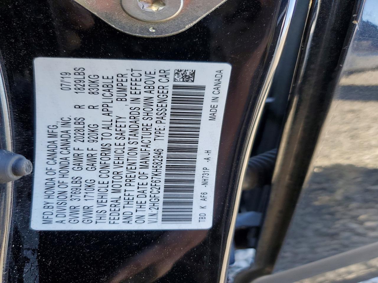 2019 HONDA CIVIC