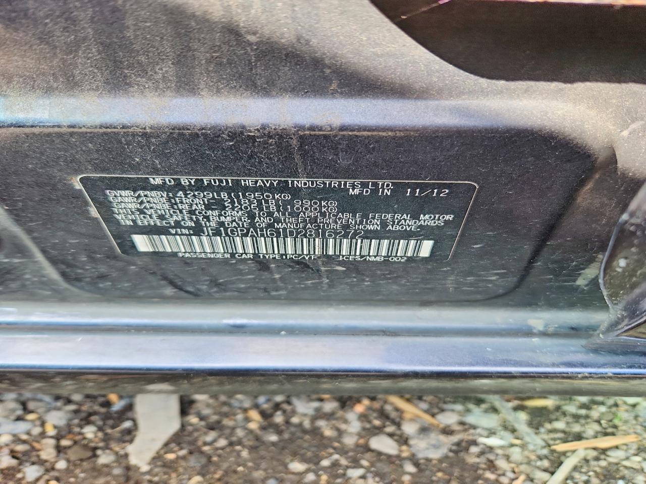 2013 SUBARU IMPREZA