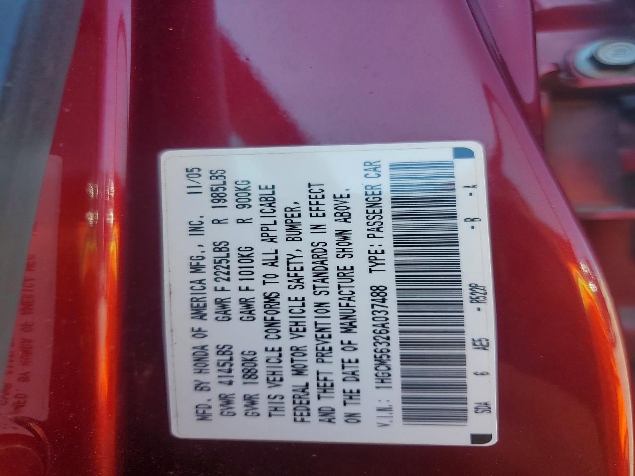 2006 HONDA ACCORD
