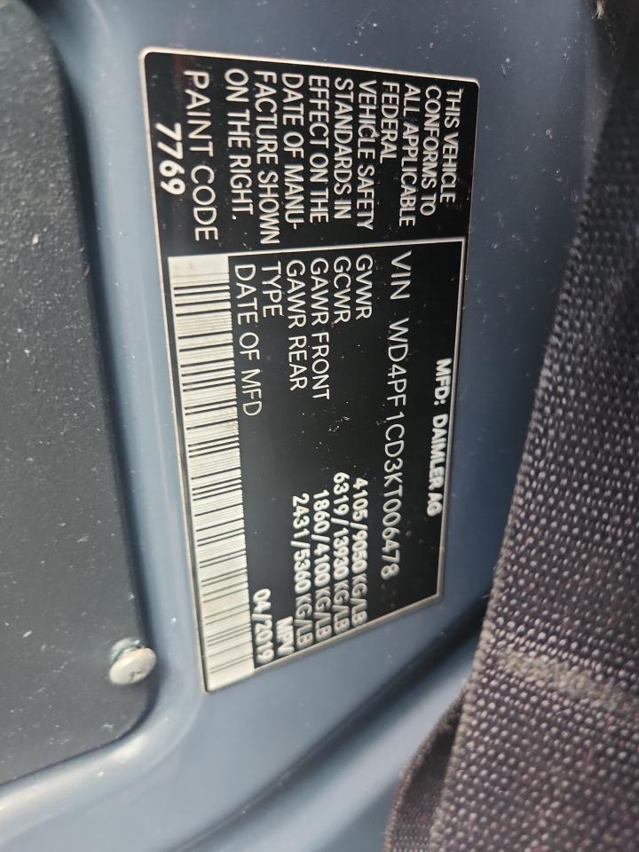 2019 MERCEDES BENZ SPRINTER