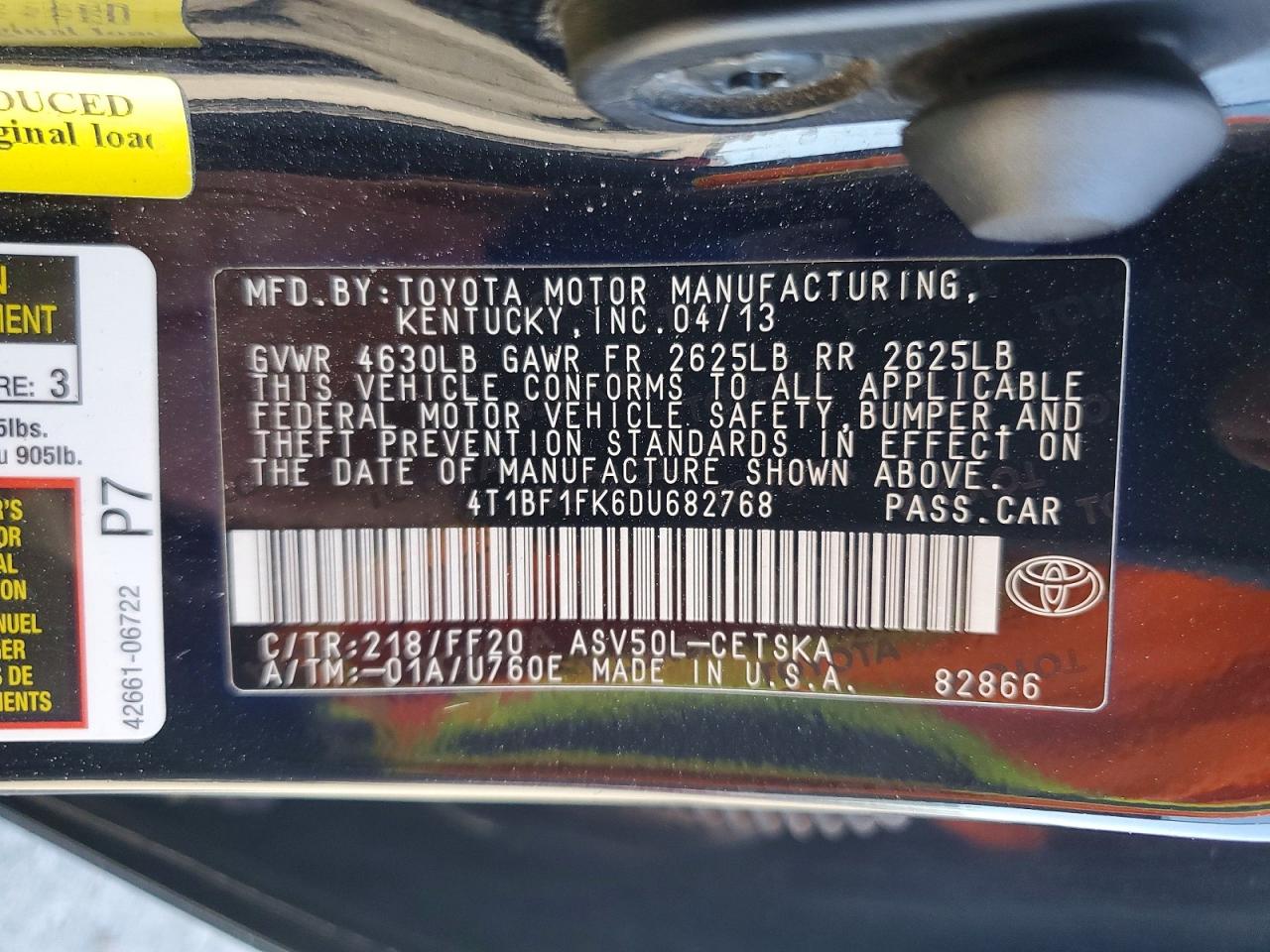 2013 TOYOTA CAMRY
