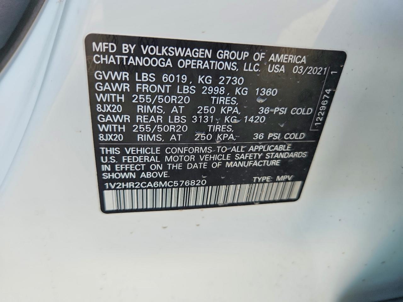 2021 VOLKSWAGEN ATLAS