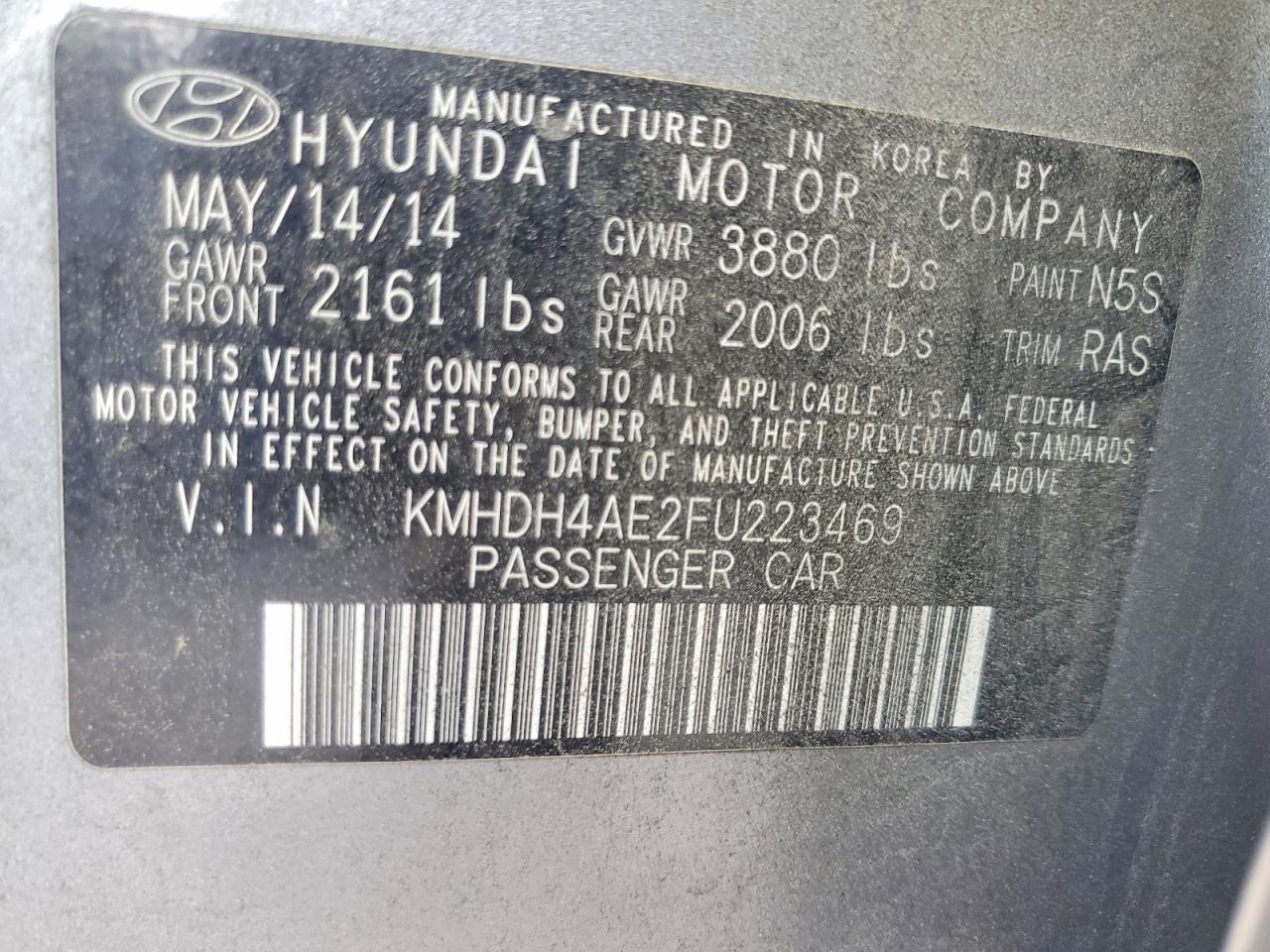 2015 HYUNDAI ELANTRA