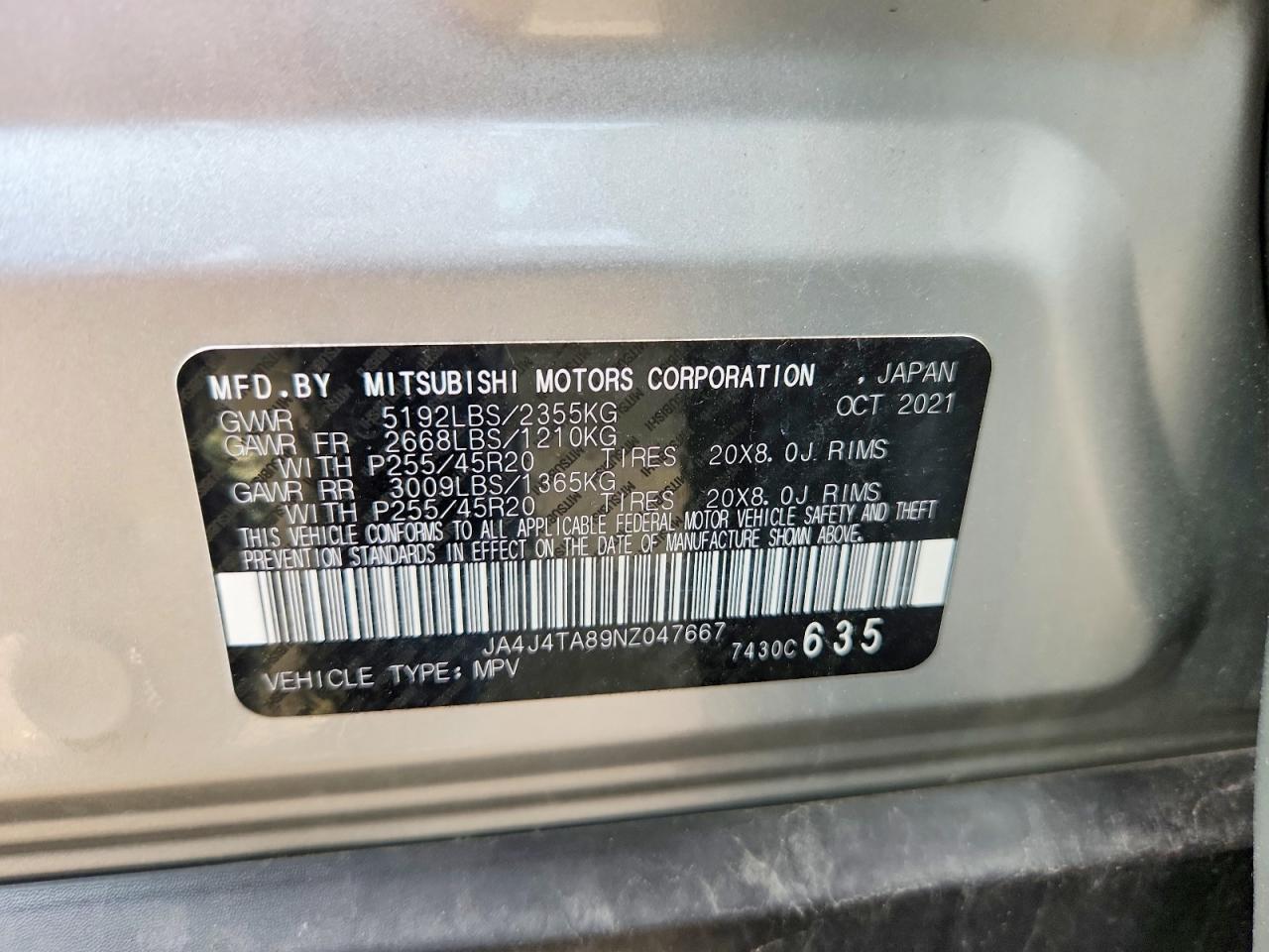 2022 MITSUBISHI OUTLANDER