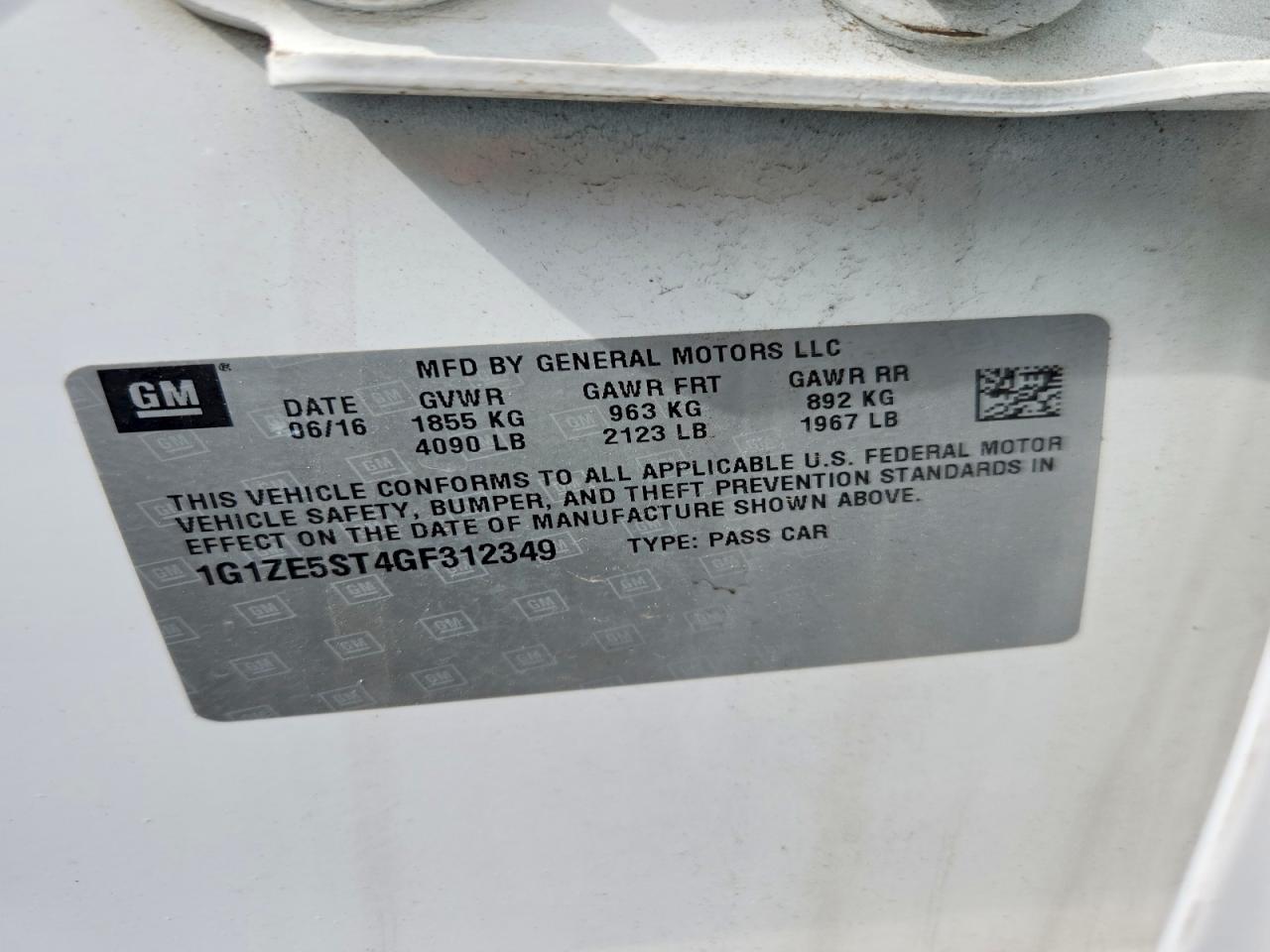 2016 CHEVROLET MALIBU