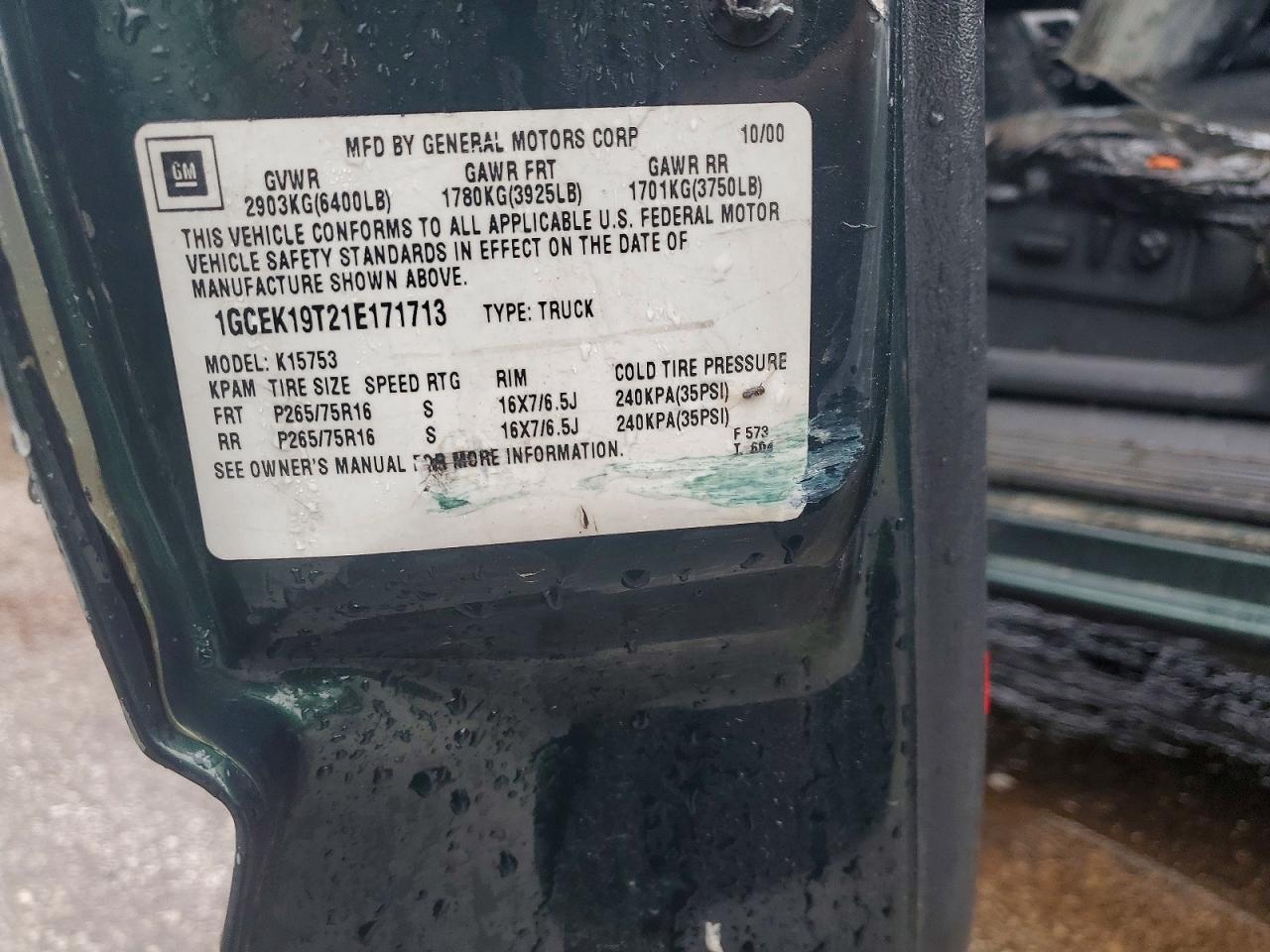 2001 CHEVROLET SILVERADO