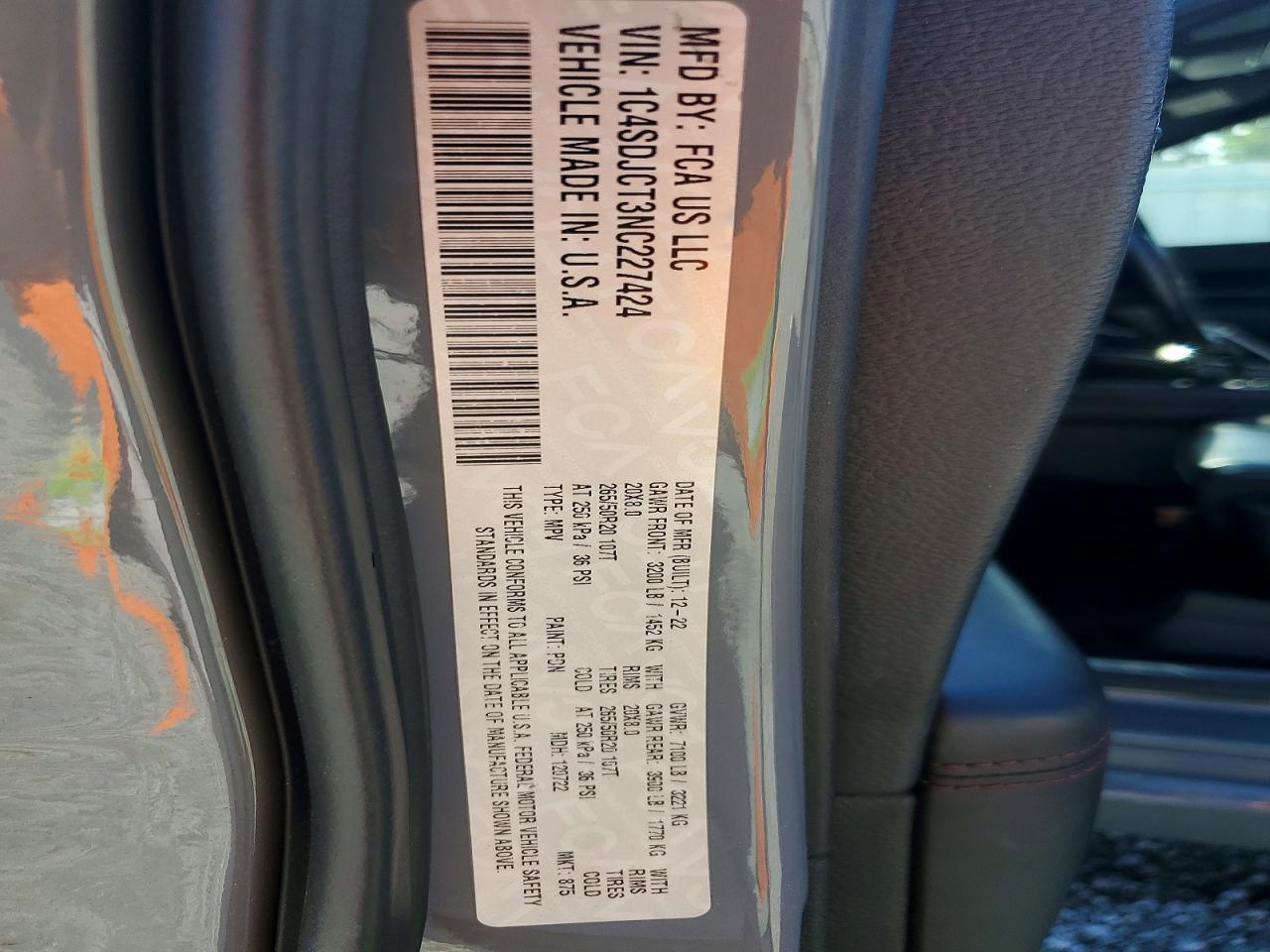 2022 DODGE DURANGO