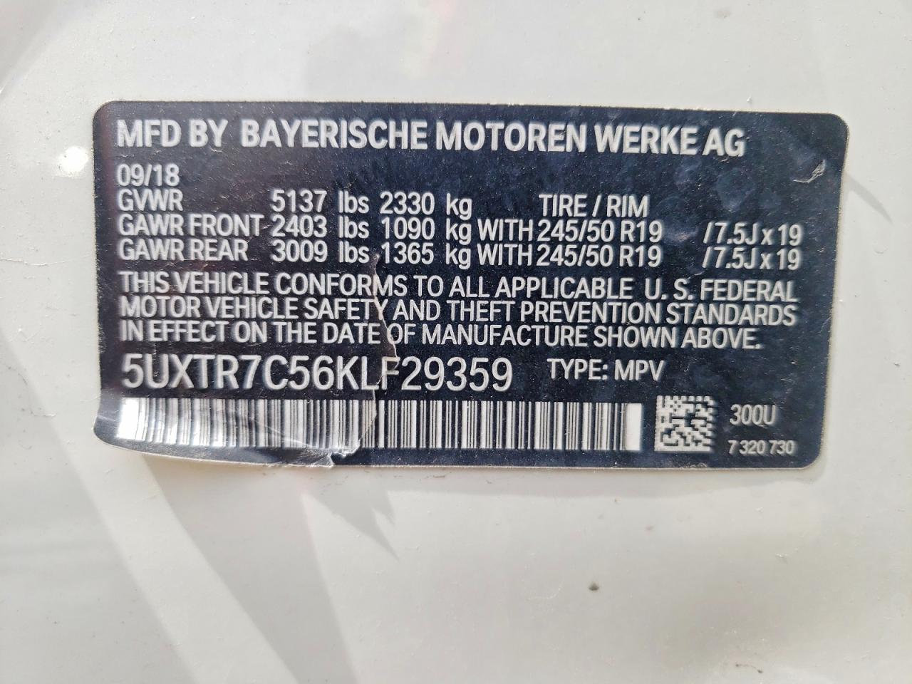 2019 BMW X3
