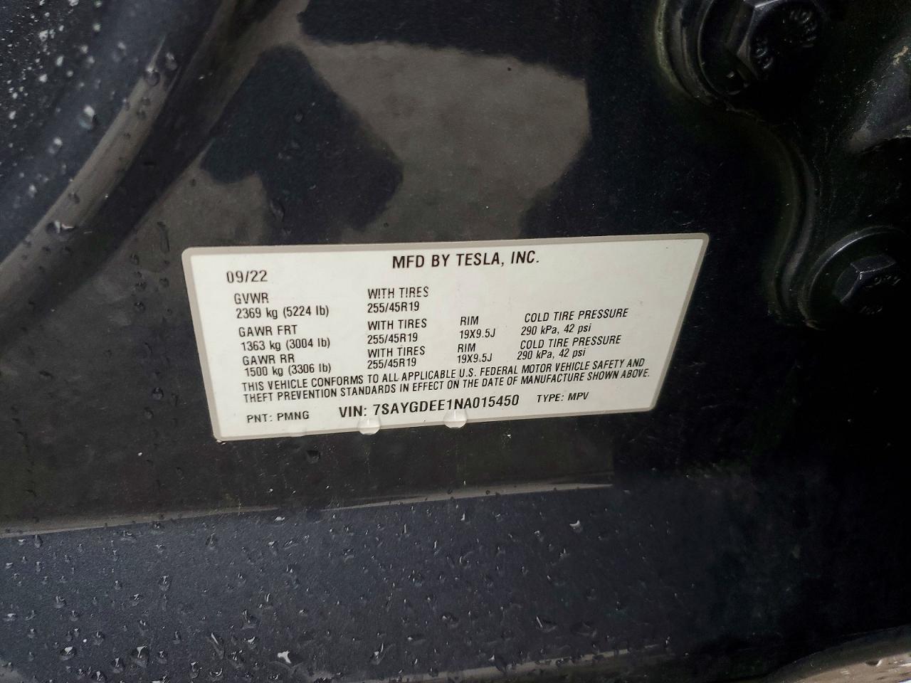 2022 TESLA MODEL Y