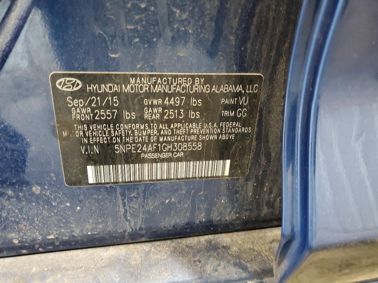 2016 HYUNDAI SONATA