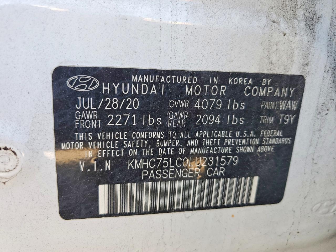2020 HYUNDAI IONIQ