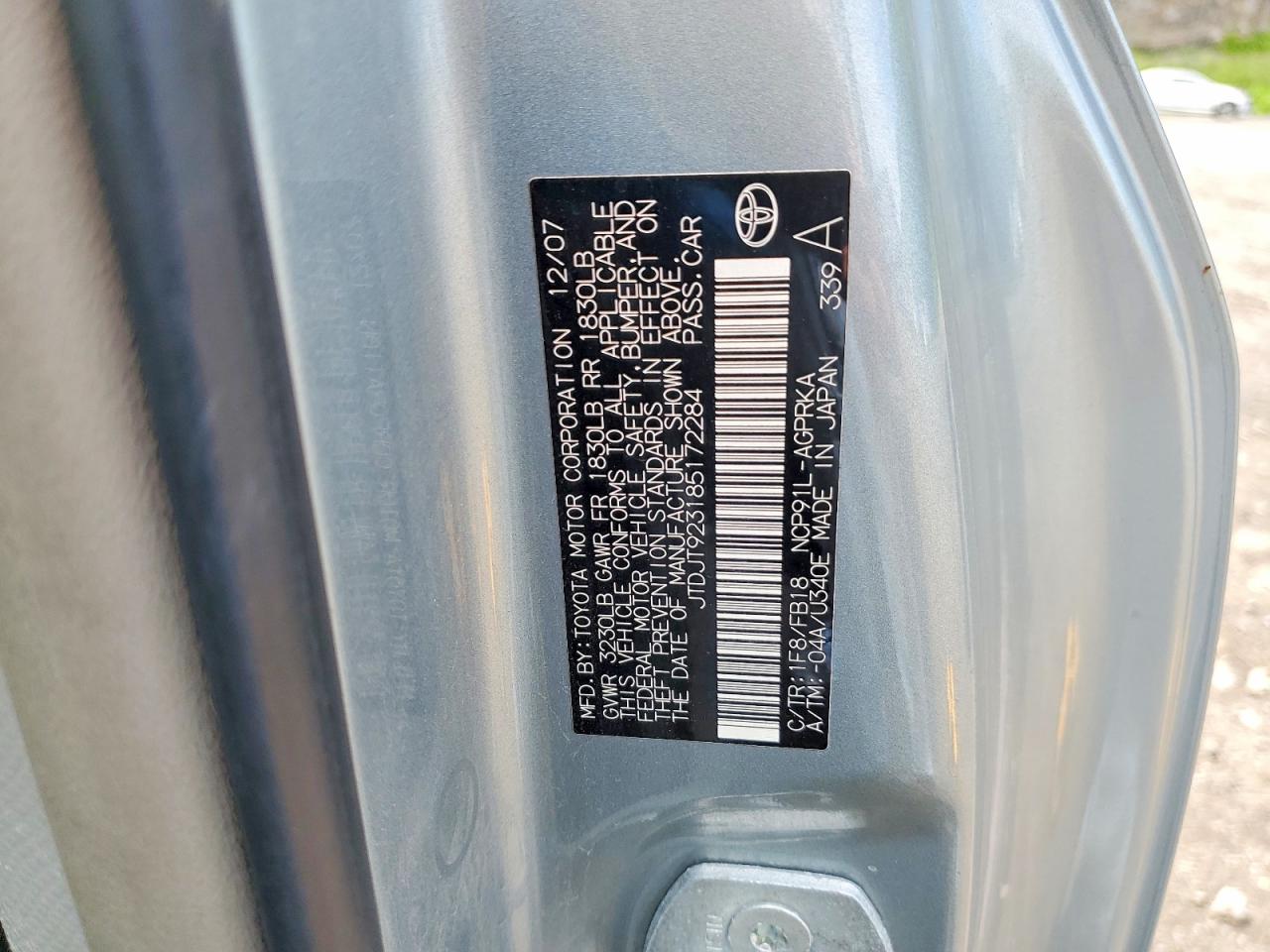 2008 TOYOTA YARIS