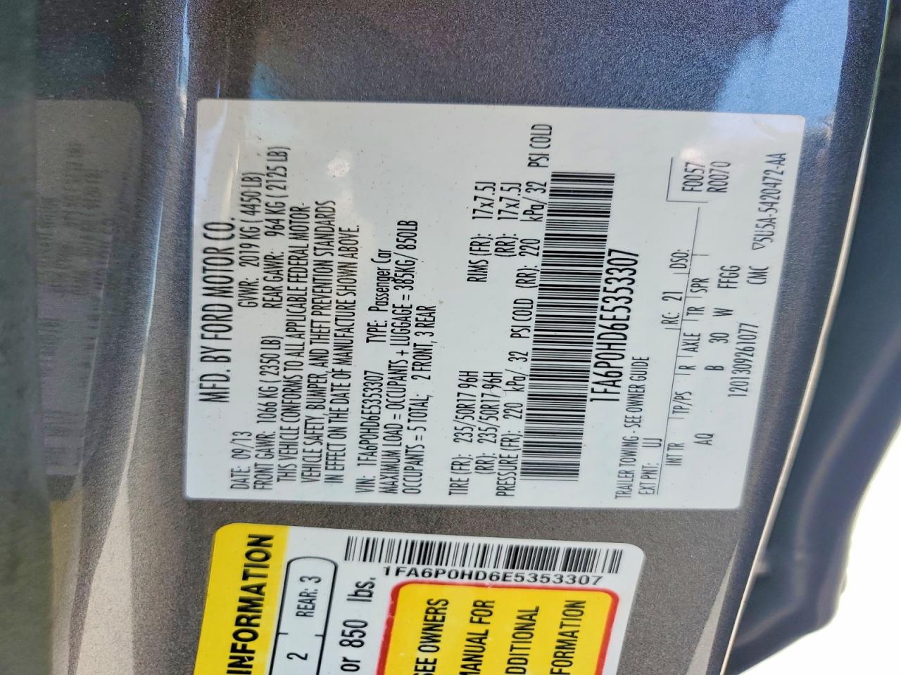2014 FORD FUSION