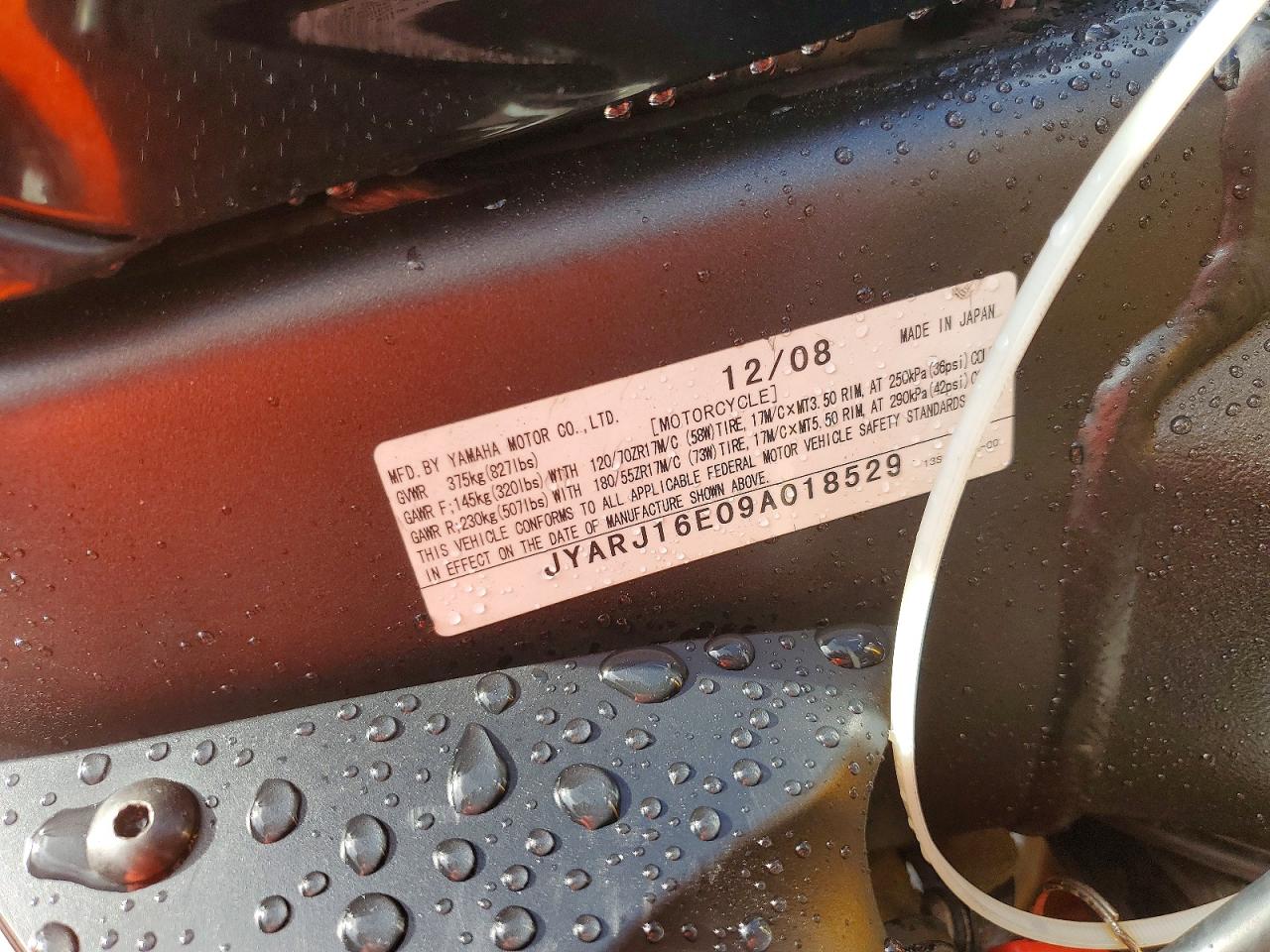 2009 YAMA YZF600