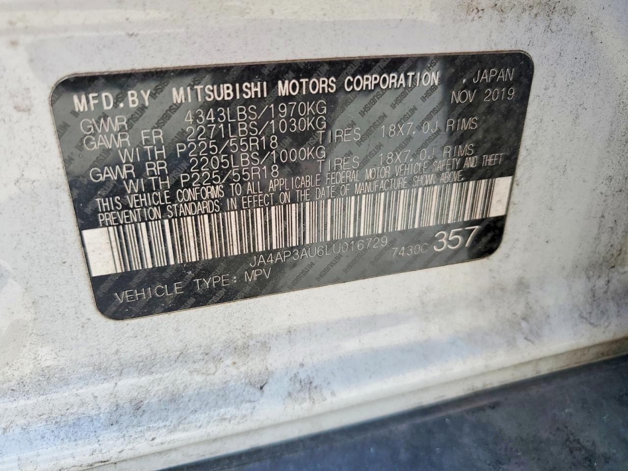 2020 MITSUBISHI OUTLANDER