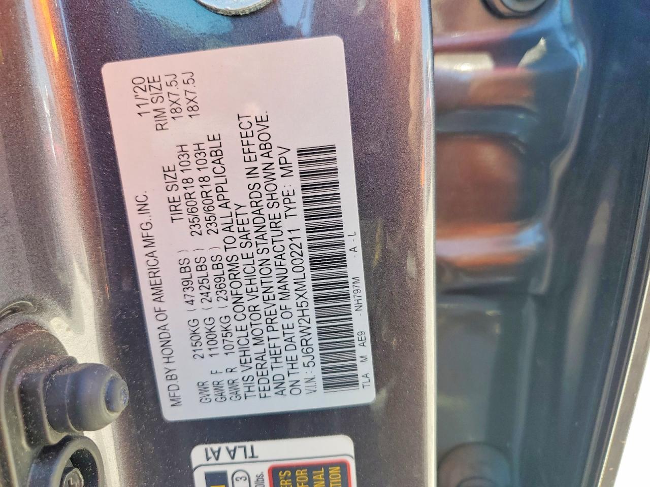 2021 HONDA CRV
