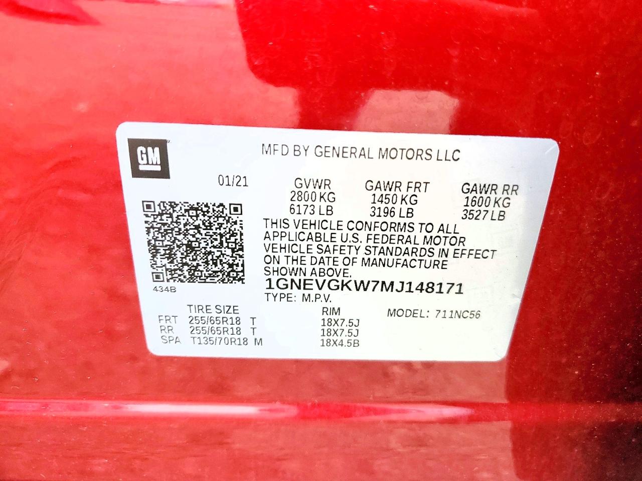 2021 CHEVROLET TRAVERSE